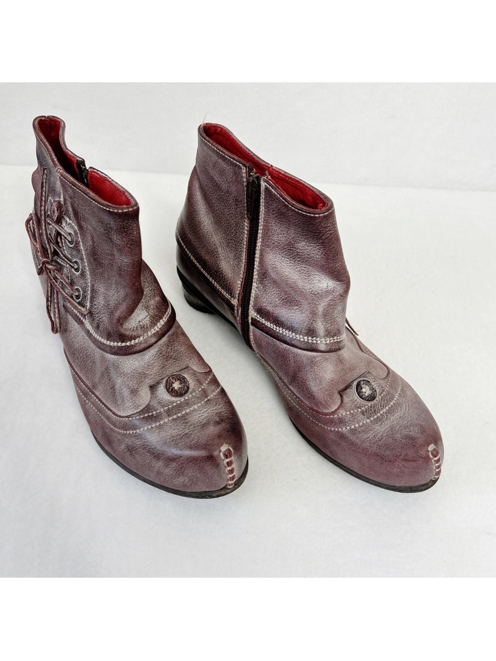 Tiggers Leather Ankle Boots Women size 40 US sz 9.5 Fairycore Renaissance Shoes